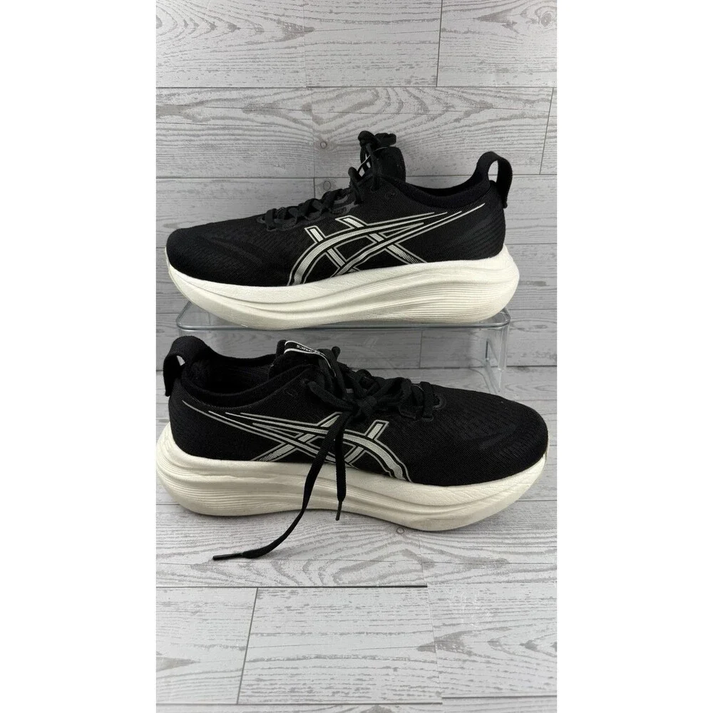 Asics Gel Nimbus 27 1012B753 Black 9.5B Women's Lightweight Running Shoes #686